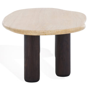 Safavieh Celestyn Coffee Table: Elegant Acacia Wood Design With Luxurious Top, Perfect For Stylish Living Rooms Travertine ,Walnut Travertine ,Wood Sfv9737a-2bx
