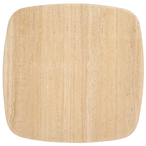 Safavieh Celestyn Square Coffee Table With Elegant Travertine Top And Black Acacia Wood Base For Living Rooms Travertine ,Black Travertine ,Wood Sfv9738a-2bx