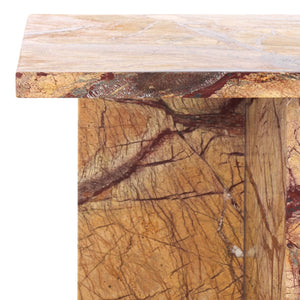 Safavieh Adriano 2 Leg Marble Accent Table Beige ,Brown Marble, Marble Sfv9739A