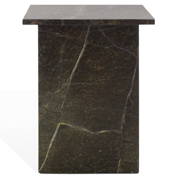 Safavieh Adriano 2 Leg Marble Accent Table Green ,Brown Marble, Marble Sfv9739B