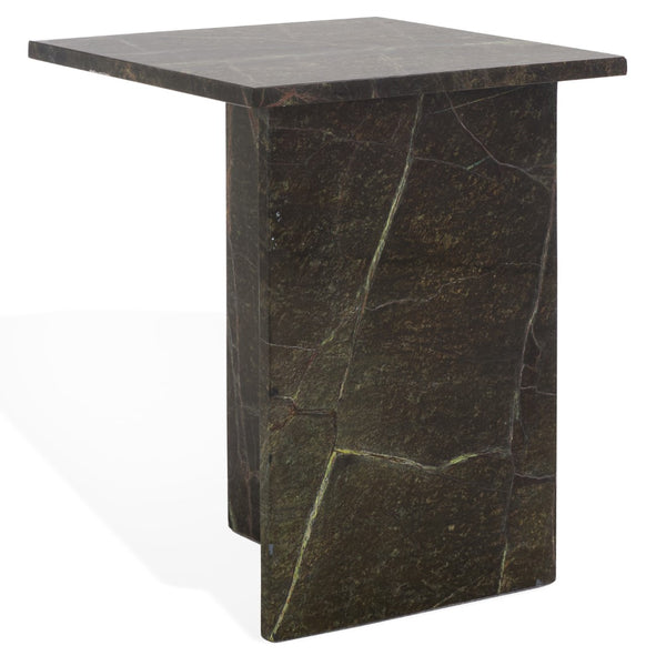 Safavieh Adriano 2 Leg Marble Accent Table Green ,Brown Marble, Marble Sfv9739B