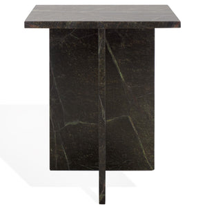 Safavieh Adriano 2 Leg Marble Accent Table Green ,Brown Marble, Marble Sfv9739B