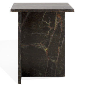 Safavieh Adriano 2 Leg Marble Accent Table Green ,Brown Marble, Marble Sfv9739B