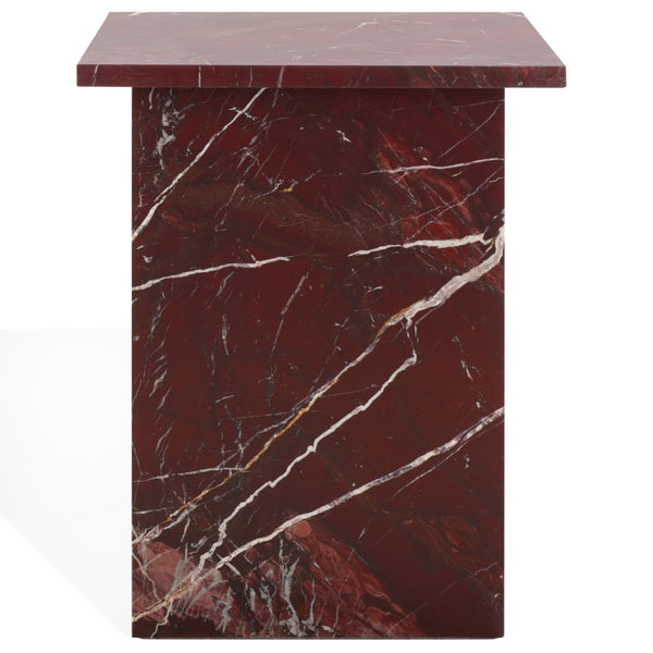 Safavieh Adriano 2 Leg Marble Accent Table Dark Red Marble, Marble Sfv9739C