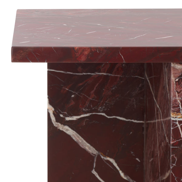 Safavieh Adriano 2 Leg Marble Accent Table Dark Red Marble, Marble Sfv9739C
