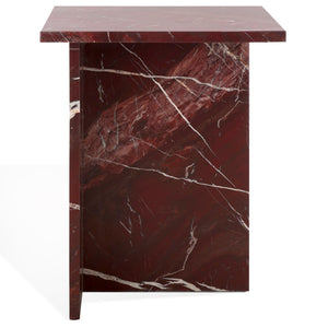 Safavieh Adriano 2 Leg Marble Accent Table Dark Red Marble, Marble Sfv9739C