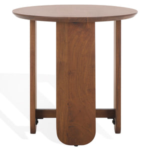 Safavieh Raybelina Round Wood Accent Table Walnut, Iron Wood, Acacia Wood Sfv9741A