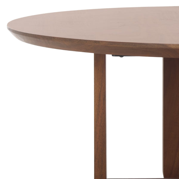 Safavieh Raybelina Round Wood Coffee Table Walnut, Iron Wood, Acacia Wood Sfv9742A