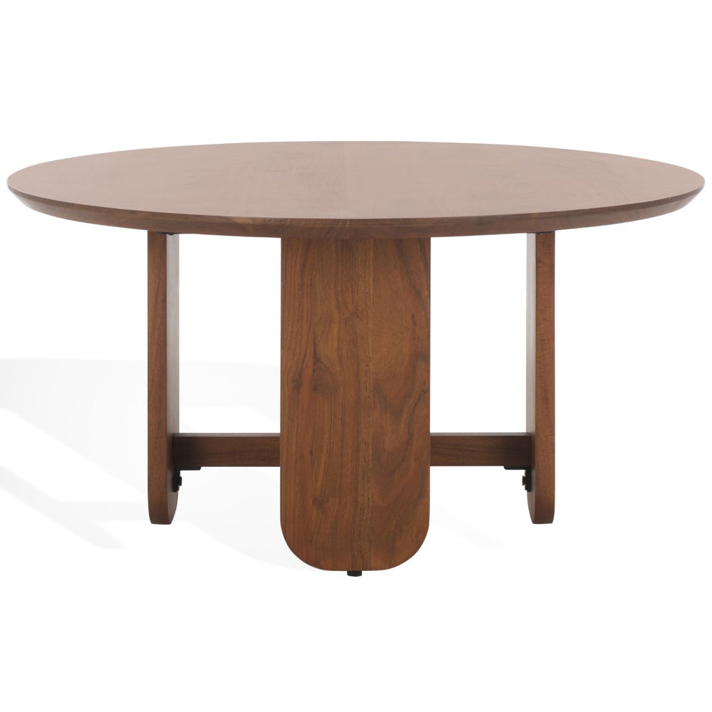Safavieh Raybelina Round Wood Coffee Table Walnut, Iron Wood, Acacia Wood Sfv9742A