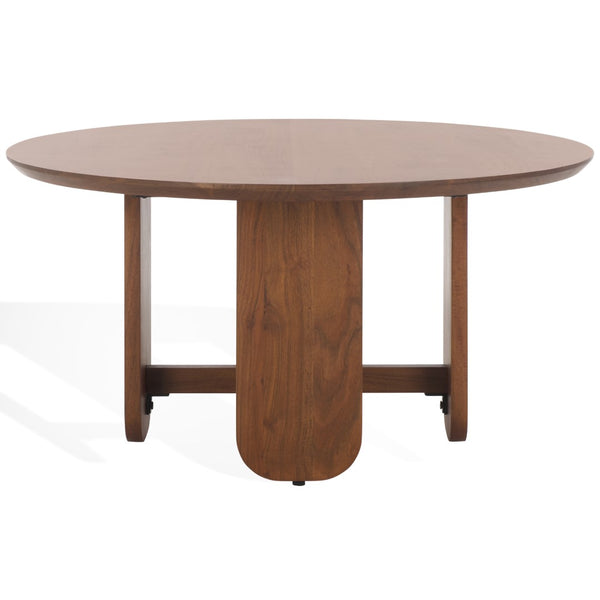 Safavieh Raybelina Round Wood Coffee Table Walnut, Iron Wood, Acacia Wood Sfv9742A