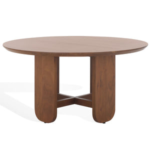 Safavieh Raybelina Round Wood Coffee Table Walnut, Iron Wood, Acacia Wood Sfv9742A