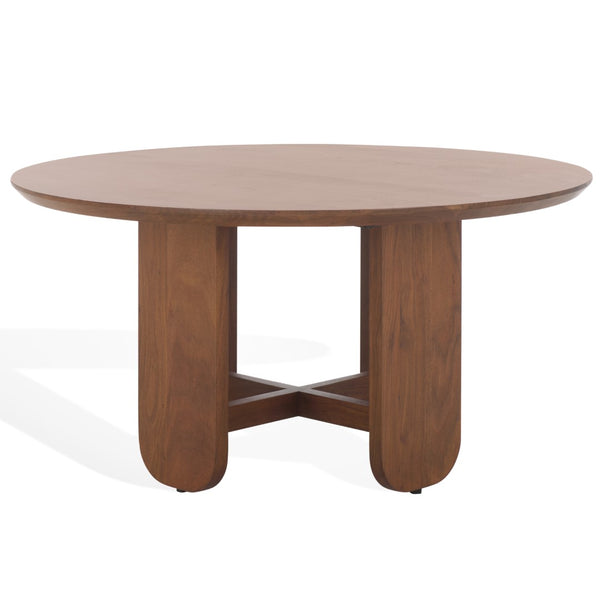 Safavieh Raybelina Round Wood Coffee Table Walnut, Iron Wood, Acacia Wood Sfv9742A