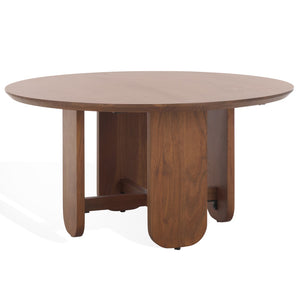 Safavieh Raybelina Round Wood Coffee Table Walnut, Iron Wood, Acacia Wood Sfv9742A