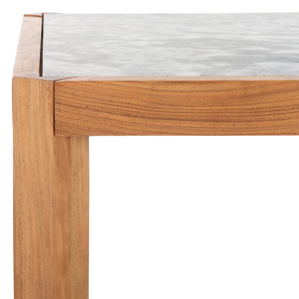 Safavieh Bernardi Marble Top Accent Table - Elevate Your Home Decor With Elegant Acacia Wood And Marble Design Natural ,White Wood ,Marble Sfv9743a-2bx