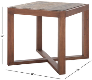 Safavieh Bernardi Marble Top Accent Table - Elevate Your Home Decor With Elegant Acacia Wood And Marble Design Walnut ,Brown Wood ,Marble Sfv9743b-2bx