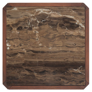 Safavieh Bernardi Marble Top Accent Table - Elevate Your Home Decor With Elegant Acacia Wood And Marble Design Walnut ,Brown Wood ,Marble Sfv9743b-2bx