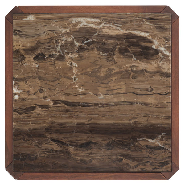 Safavieh Bernardi Marble Top Accent Table - Elevate Your Home Decor With Elegant Acacia Wood And Marble Design Walnut ,Brown Wood ,Marble Sfv9743b-2bx