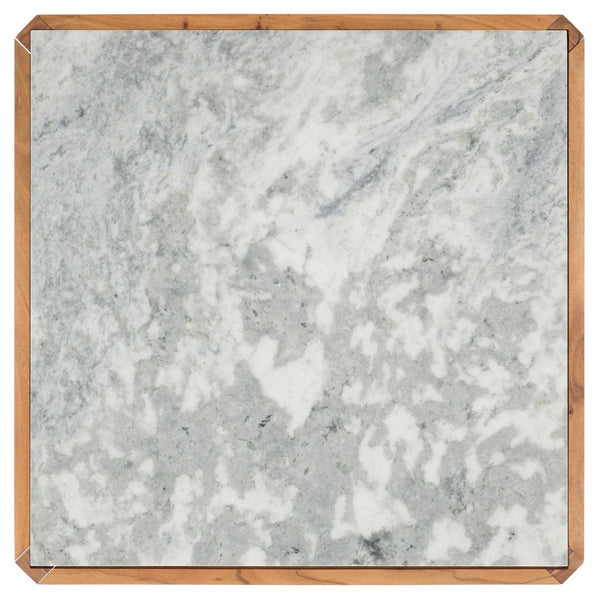 Safavieh Bernardi Marble Top Coffee Table - Luxurious Acacia Wood Design For Modern And Traditional Homes Natural ,White Wood ,Marble Sfv9744a-2bx