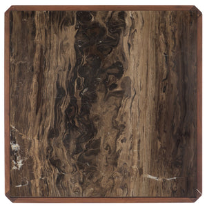 Safavieh Bernardi Marble Top Coffee Table - Luxurious Acacia Wood Design For Modern And Traditional Homes Walnut ,Brown Wood ,Marble Sfv9744b-2bx