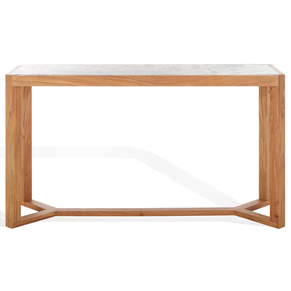 Safavieh Bernardi Marble Top Console Table - Elegant Acacia Wood Frame With Opulent Marble Surface For Style Natural ,White Wood ,Marble Sfv9745a-2bx