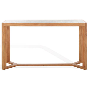 Safavieh Bernardi Marble Top Console Table - Elegant Acacia Wood Frame With Opulent Marble Surface For Style Natural ,White Wood ,Marble Sfv9745a-2bx