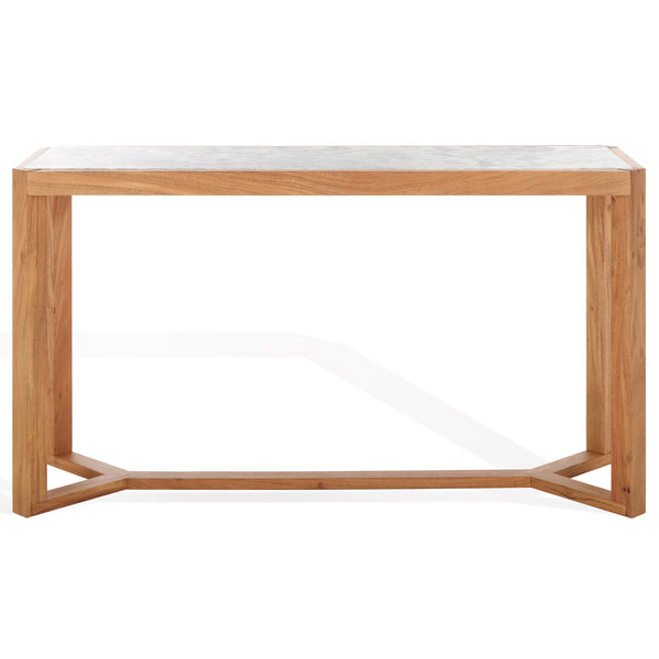 Safavieh Bernardi Marble Top Console Table - Elegant Acacia Wood Frame With Opulent Marble Surface For Style Natural ,White Wood ,Marble Sfv9745a-2bx
