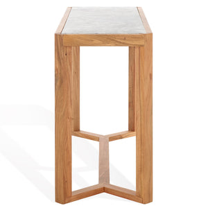 Safavieh Bernardi Marble Top Console Table - Elegant Acacia Wood Frame With Opulent Marble Surface For Style Natural ,White Wood ,Marble Sfv9745a-2bx