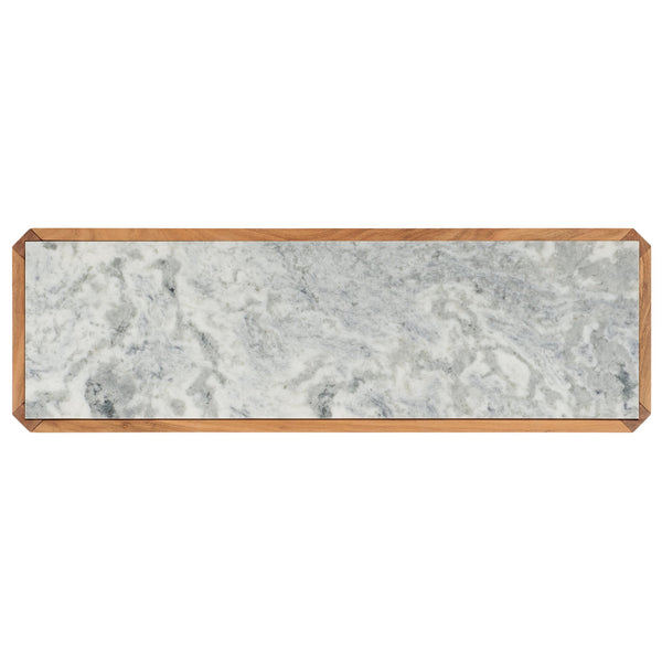 Safavieh Bernardi Marble Top Console Table - Elegant Acacia Wood Frame With Opulent Marble Surface For Style Natural ,White Wood ,Marble Sfv9745a-2bx