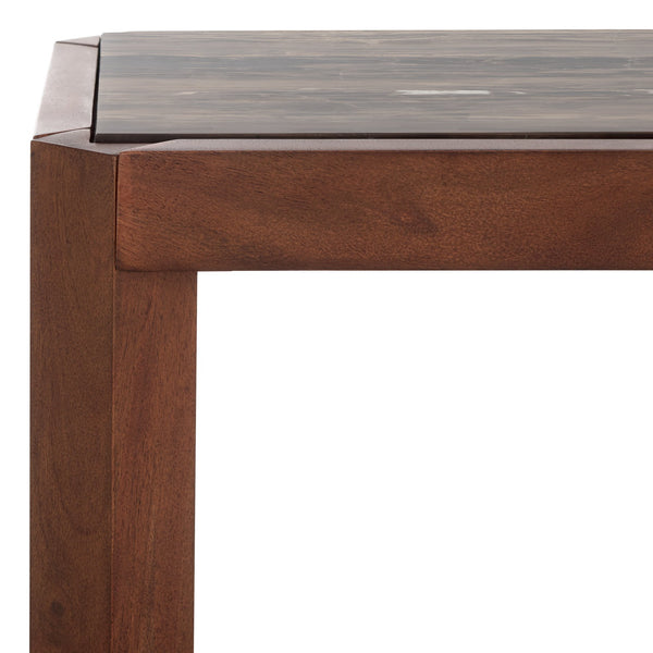 Safavieh Bernardi Marble Top Console Table - Elegant Acacia Wood Frame With Opulent Marble Surface For Style Walnut ,Brown Wood ,Marble Sfv9745b-2bx
