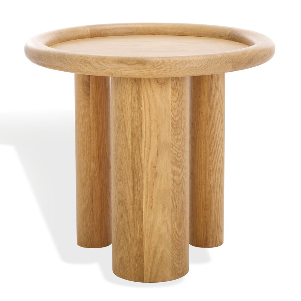 Safavieh MADELYNN Round Wood Accent Table - Natural Oak Design, Ideal for Small Spaces & Stylish Decor SFV9746A