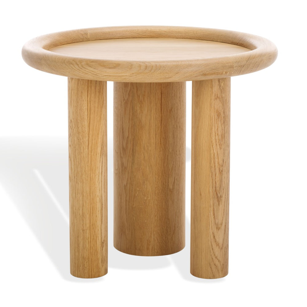 Safavieh MADELYNN Round Wood Accent Table - Natural Oak Design, Ideal for Small Spaces & Stylish Decor SFV9746A