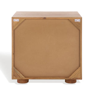 Safavieh Lesliette 3 Drawer Wood Nightstand Natural Wood, Acacia Wood Sfv9748A