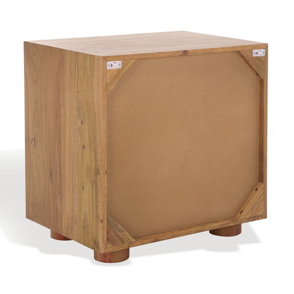 Safavieh Lesliette 3 Drawer Wood Nightstand Natural Wood, Acacia Wood Sfv9748A