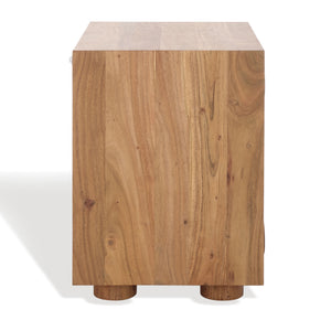 Safavieh Lesliette 3 Drawer Wood Nightstand Natural Wood, Acacia Wood Sfv9748A