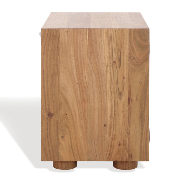 Safavieh Lesliette 3 Drawer Wood Nightstand Natural Wood, Acacia Wood Sfv9748A