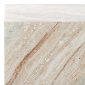 Safavieh Katharina Marble Plinth Accent Table White Marble ,Plywood, Marble Sfv9749A