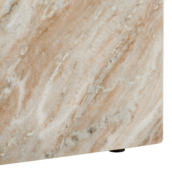 Safavieh Katharina Marble Plinth Accent Table White Marble ,Plywood, Marble Sfv9749A