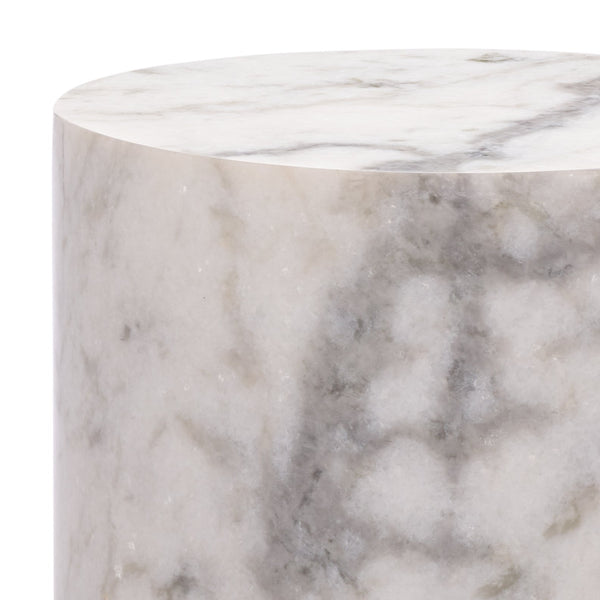 Safavieh Leahbryanna Round Marble Drink Table - Chic Accent Piece For Modern Living Room Sophistication White Marble Sfv9750a