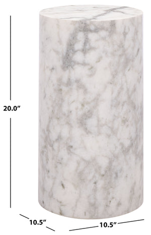 Safavieh Leahbryanna Round Marble Drink Table - Chic Accent Piece For Modern Living Room Sophistication White Marble Sfv9750a