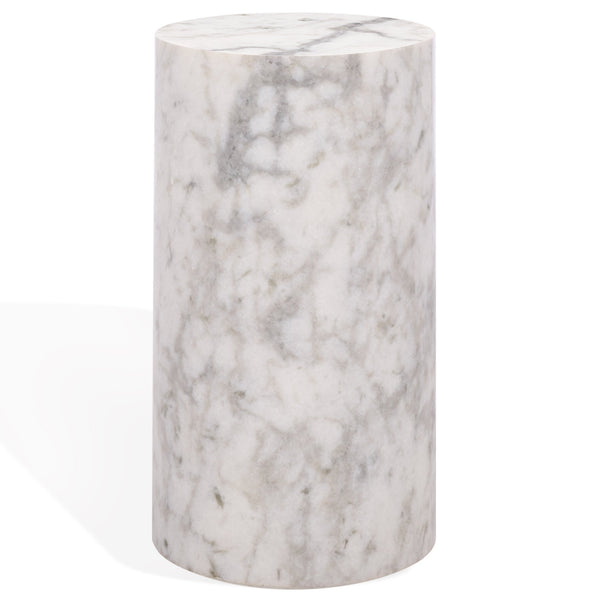 Safavieh Leahbryanna Round Marble Drink Table - Chic Accent Piece For Modern Living Room Sophistication White Marble Sfv9750a