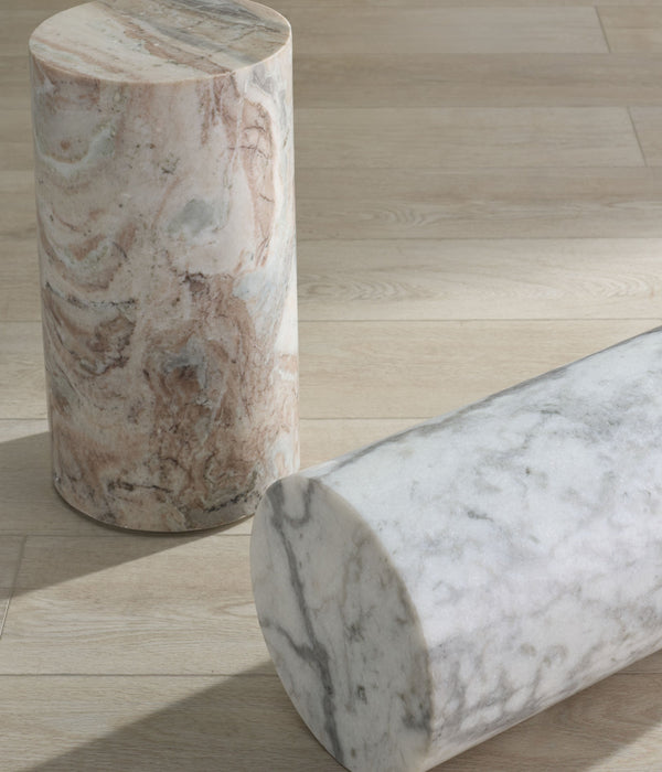 Safavieh Leahbryanna Round Marble Drink Table - Chic Accent Piece For Modern Living Room Sophistication White Marble Sfv9750a