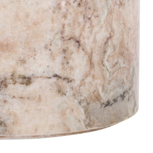 Safavieh Leahbryanna Round Marble Drink Table - Chic Accent Piece For Modern Living Room Sophistication White ,Brown Marble Sfv9750b