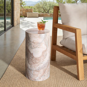 Safavieh Leahbryanna Round Marble Drink Table - Chic Accent Piece For Modern Living Room Sophistication White ,Brown Marble Sfv9750b