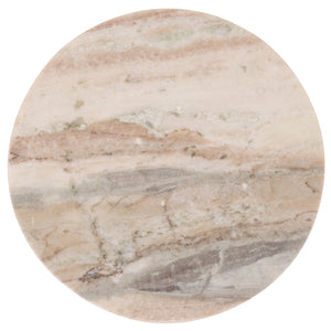 Safavieh Leahbryanna Round Marble Drink Table - Chic Accent Piece For Modern Living Room Sophistication White ,Brown Marble Sfv9750b