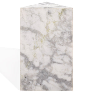 Safavieh Leahbryanna Triangle Marble Drink Table - Chic Accent Piece For Modern Living Spaces And Decor White Marble Sfv9751a