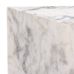 Safavieh Leahbryanna Triangle Marble Drink Table - Chic Accent Piece For Modern Living Spaces And Decor White Marble Sfv9751a