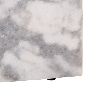 Safavieh Leahbryanna Triangle Marble Drink Table - Chic Accent Piece For Modern Living Spaces And Decor White Marble Sfv9751a