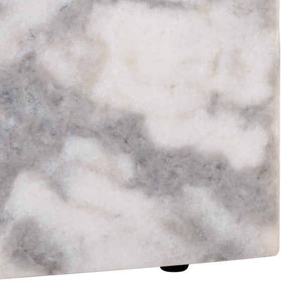 Safavieh Leahbryanna Triangle Marble Drink Table - Chic Accent Piece For Modern Living Spaces And Decor White Marble Sfv9751a