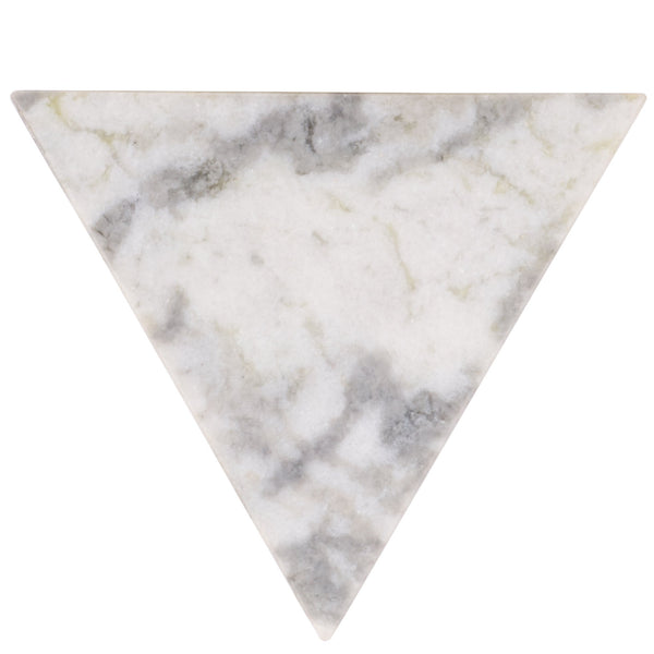 Safavieh Leahbryanna Triangle Marble Drink Table - Chic Accent Piece For Modern Living Spaces And Decor White Marble Sfv9751a