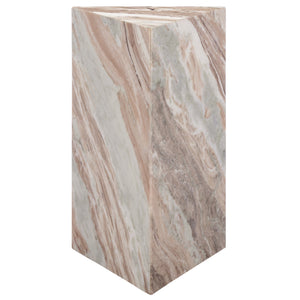 Safavieh Leahbryanna Triangle Marble Drink Table - Chic Accent Piece For Modern Living Spaces And Decor White ,Brown Marble Sfv9751b